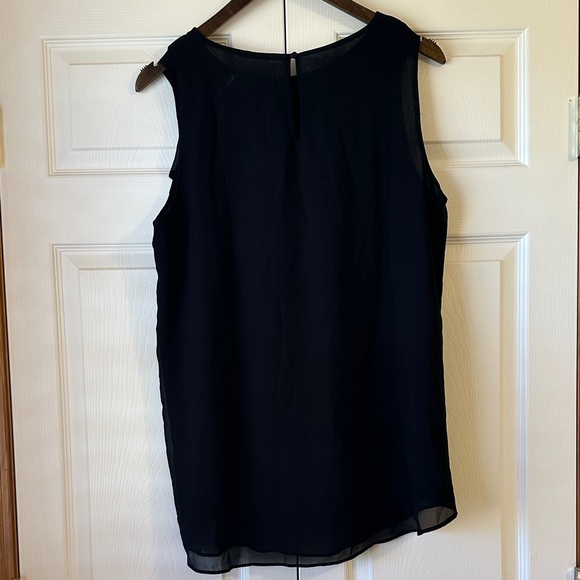 Lord & Taylor Elegant Black Sleeveless Sheer Tank - Picture 2 of 4